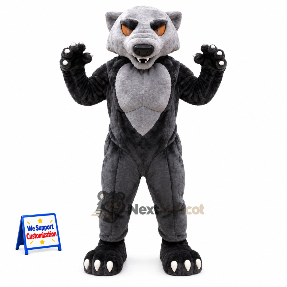 Wolf Mascot Costume - Muscular, Gray for Community Events Wolf Mascot Costume - Muscular, Gray for Community Events