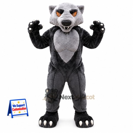 Wolf Mascot Costume - Muscular, Gray for Community Events Wolf Mascot Costume - Muscular, Gray for Community Events