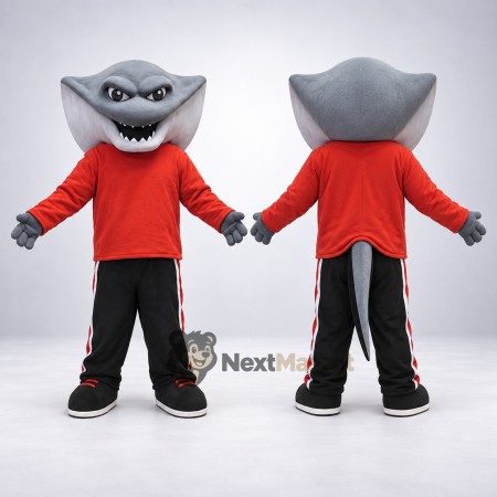 Stingray Mascot Costume - Red Shirt for Ocean Festivals Stingray Mascot Costume - Red Shirt for Ocean Festivals