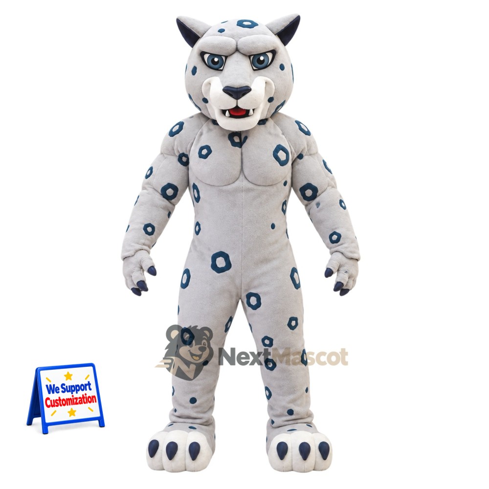 Snow Leopard Mascot Costume Snow Leopard Mascot Costume