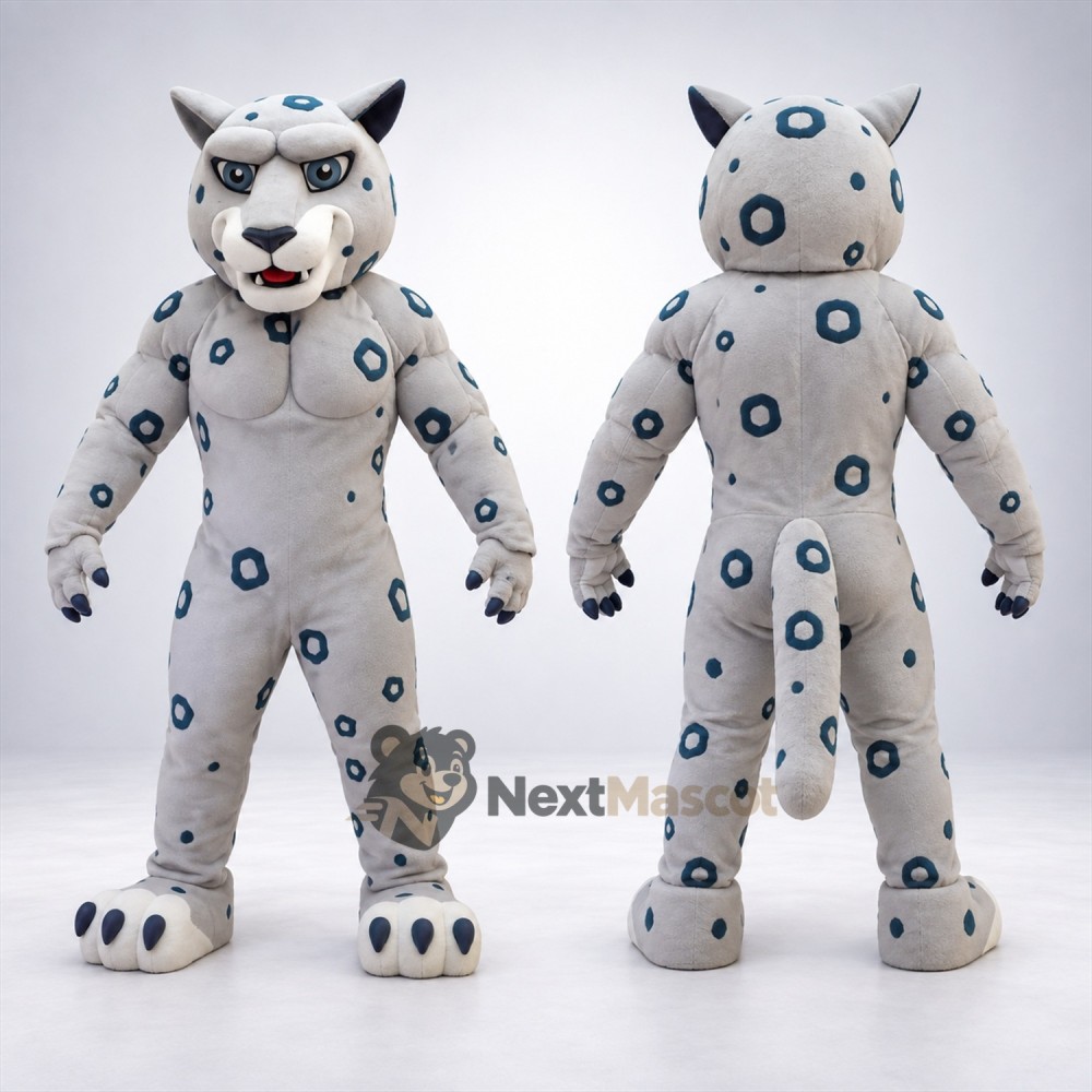 Snow Leopard Mascot Costume Snow Leopard Mascot Costume