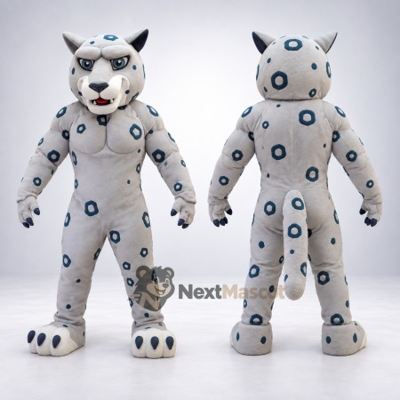 Snow Leopard Mascot Costume Snow Leopard Mascot Costume
