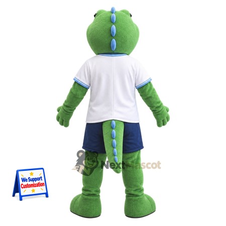 Dinosaur Mascot Costume - Green, White Shirt Dinosaur Mascot Costume - Green, White Shirt