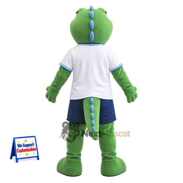 Dinosaur Mascot Costume - Green, White Shirt Dinosaur Mascot Costume - Green, White Shirt