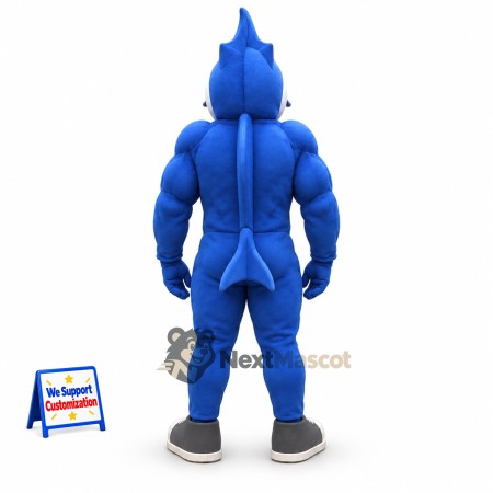 Shark Mascot Costume - Muscular, Blue