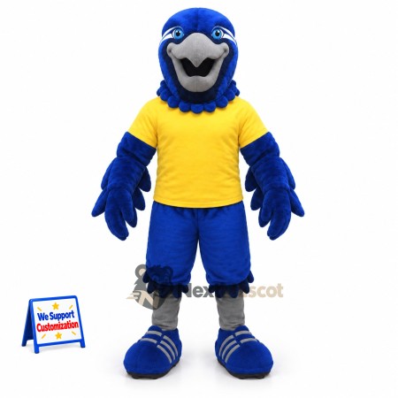 Blue Jay Mascot Costume - Yellow Shirt Blue Jay Mascot Costume - Yellow Shirt