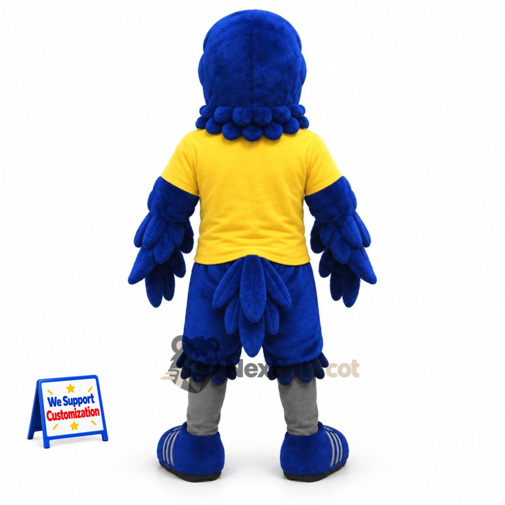 Blue Jay Mascot Costume - Yellow Shirt Blue Jay Mascot Costume - Yellow Shirt