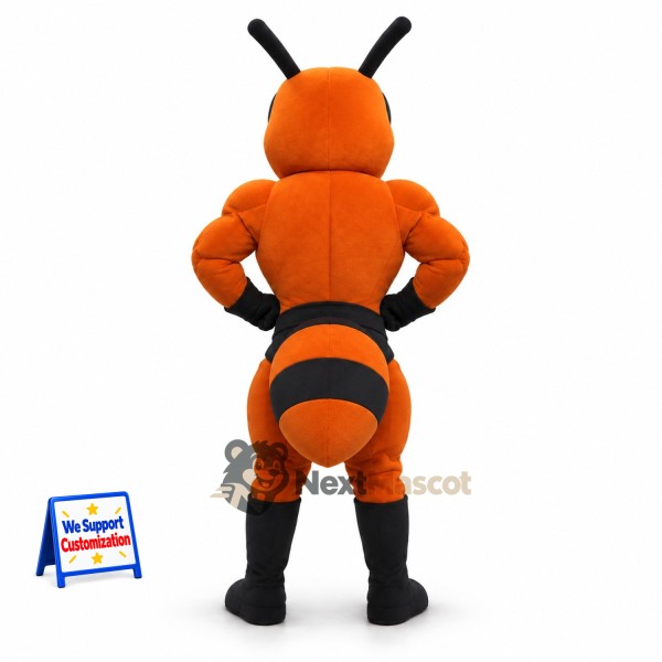 Ant Mascot Costume - Muscular, Orange