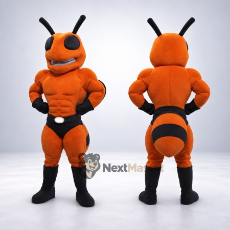 Ant Mascot Costume - Muscular, Orange Ant Mascot Costume - Muscular, Orange