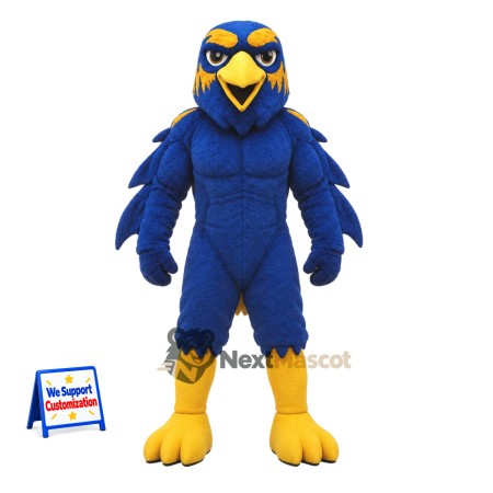 Eagle Mascot Costume - Muscular, Blue for Festivals Eagle Mascot Costume - Muscular, Blue for Festivals