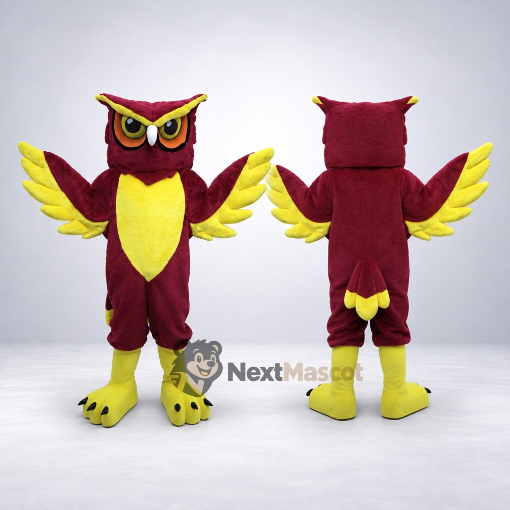 Owl Mascot Costume - Red for Festivals Owl Mascot Costume - Red for Festivals