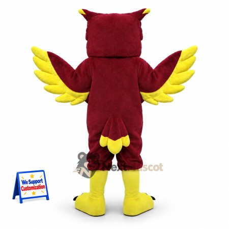 Owl Mascot Costume - Red for Festivals Owl Mascot Costume - Red for Festivals