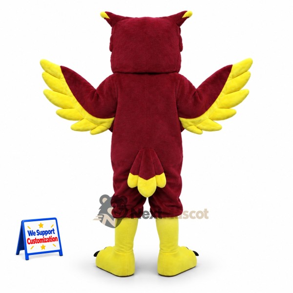 Owl Mascot Costume - Red for Festivals Owl Mascot Costume - Red for Festivals