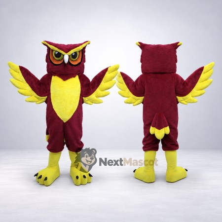 Owl Mascot Costume - Red for Festivals Owl Mascot Costume - Red for Festivals