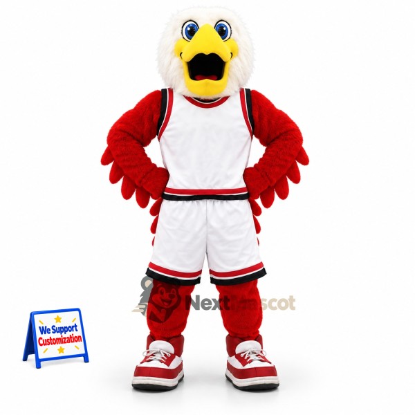 Eagle Mascot Costume - Red, White Uniform for Parades