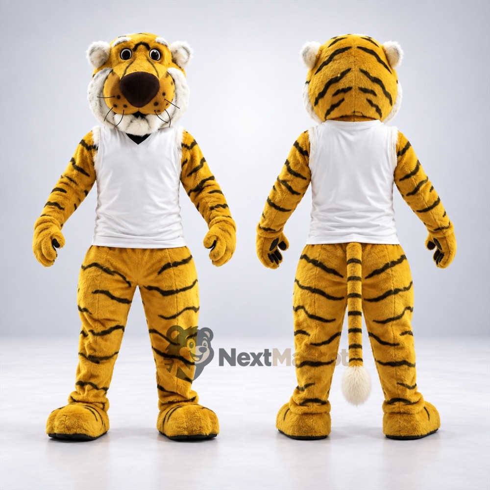 Tiger Mascot Costume - White Shirt Tiger Mascot Costume - White Shirt