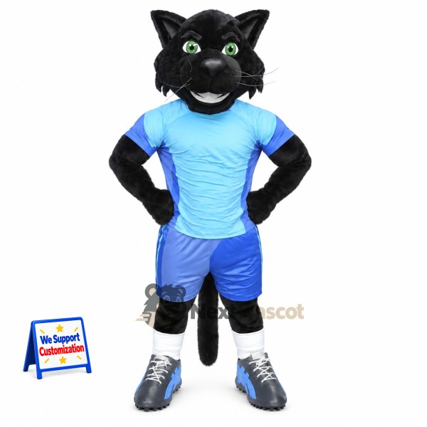 Panther Mascot Costume - Blue Uniform for Parades