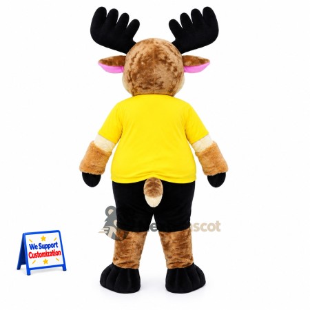 Moose Mascot Costume - Yellow Shirt for Parades Moose Mascot Costume - Yellow Shirt for Parades