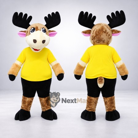 Moose Mascot Costume - Yellow Shirt for Parades Moose Mascot Costume - Yellow Shirt for Parades