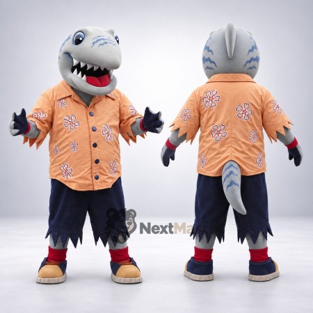 Shark Mascot Costume - Hawaiian Shirt for Ocean Events Shark Mascot Costume - Hawaiian Shirt for Ocean Events