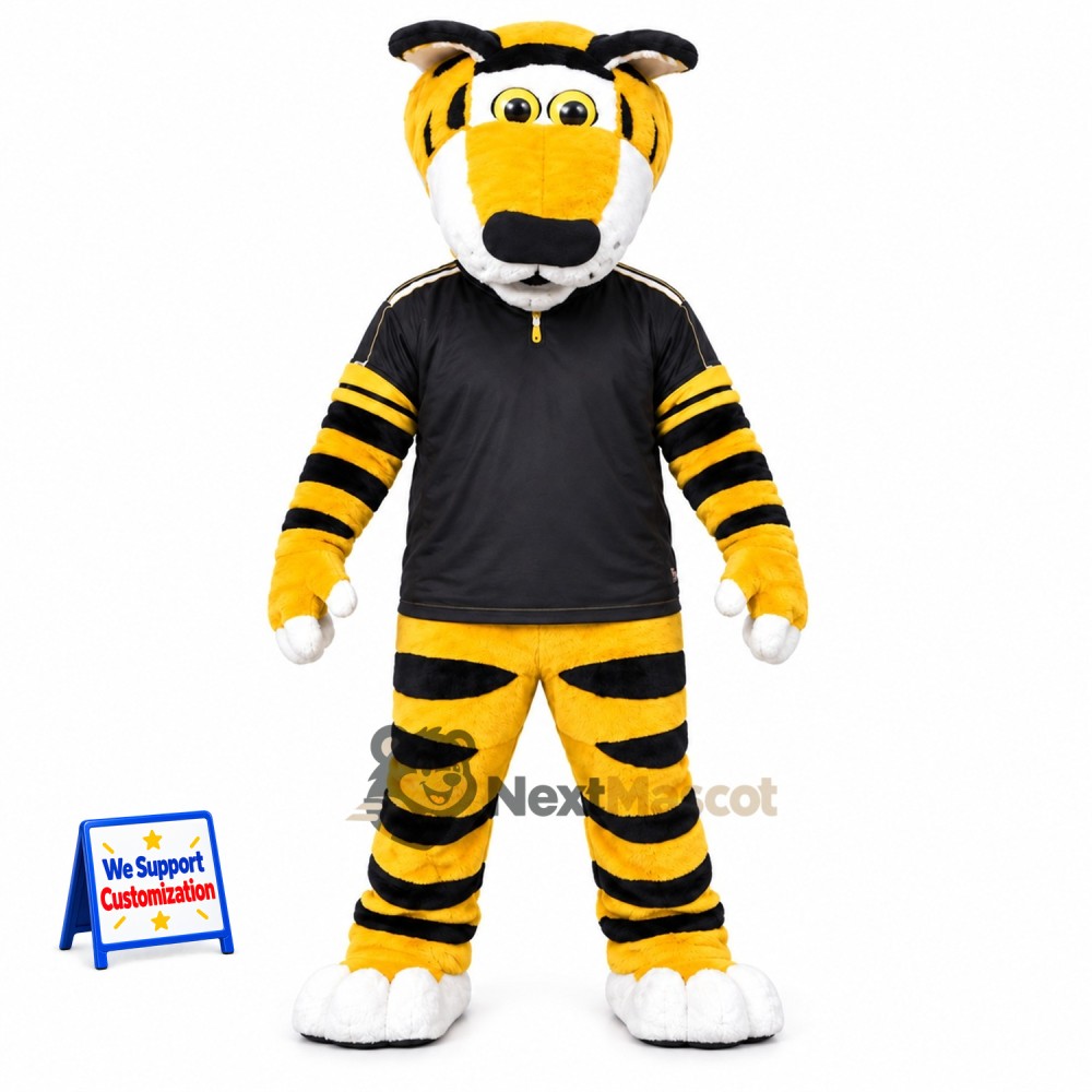 Tiger Mascot Costume - Black Shirt for School Events Tiger Mascot Costume - Black Shirt for School Events