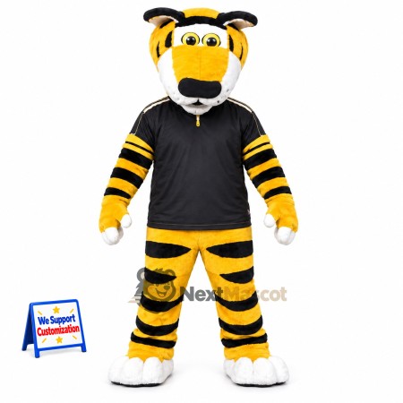 Tiger Mascot Costume - Black Shirt for School Events Tiger Mascot Costume - Black Shirt for School Events