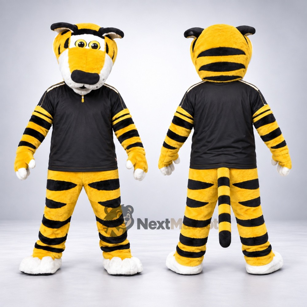 Tiger Mascot Costume - Black Shirt for School Events Tiger Mascot Costume - Black Shirt for School Events