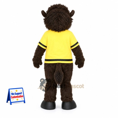 Buffalo Mascot Costume - Yellow Shirt Buffalo Mascot Costume - Yellow Shirt