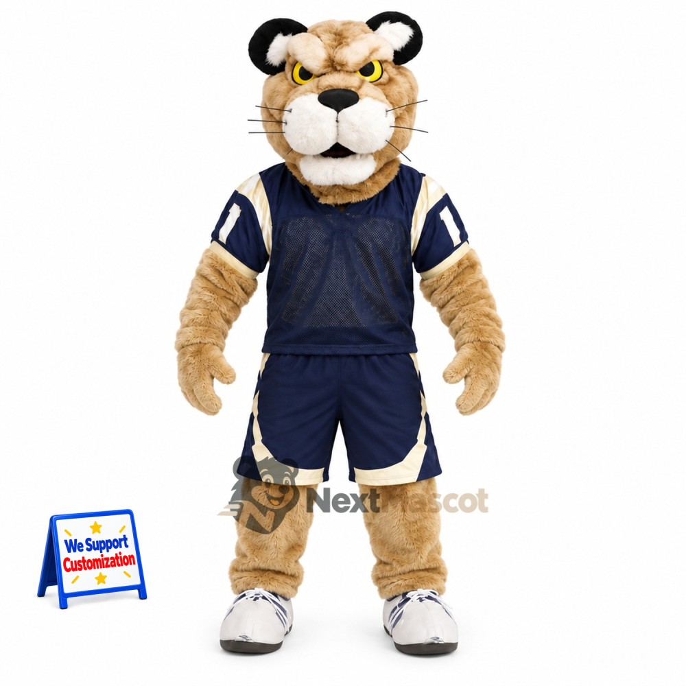 Cougar Mascot Costume - Navy Uniform Cougar Mascot Costume - Navy Uniform