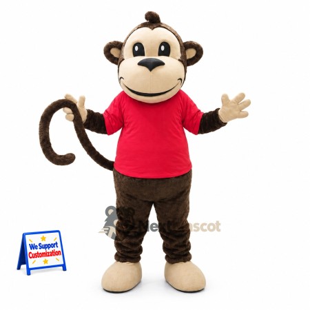 Monkey Mascot Costume - Red Shirt for Parades Monkey Mascot Costume - Red Shirt for Parades