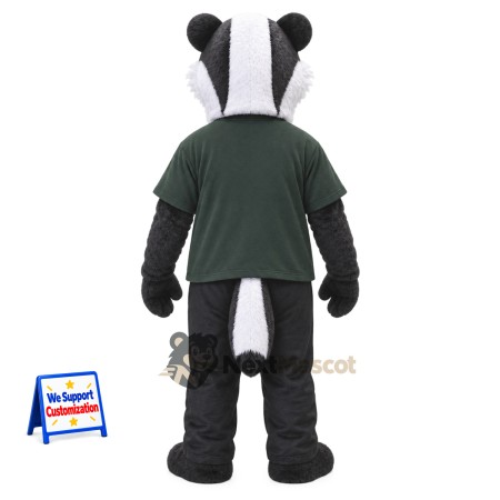 Skunk Mascot Costume - Green Shirt Skunk Mascot Costume - Green Shirt