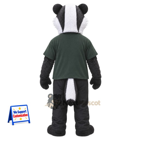 Skunk Mascot Costume - Green Shirt Skunk Mascot Costume - Green Shirt
