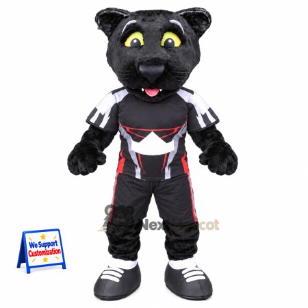Panther Mascot Costume - Black, Jersey Panther Mascot Costume - Black, Jersey