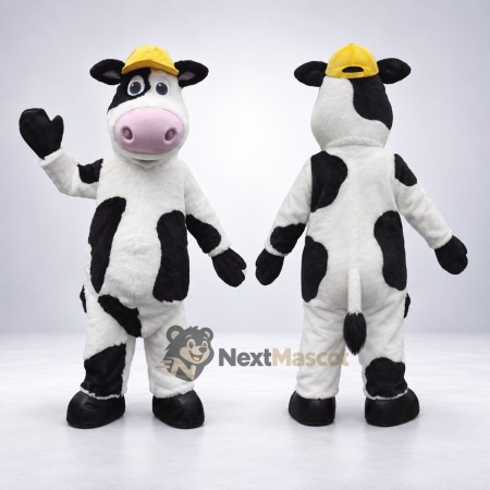 Cow Mascot Costume - Yellow Hat Cow Mascot Costume - Yellow Hat