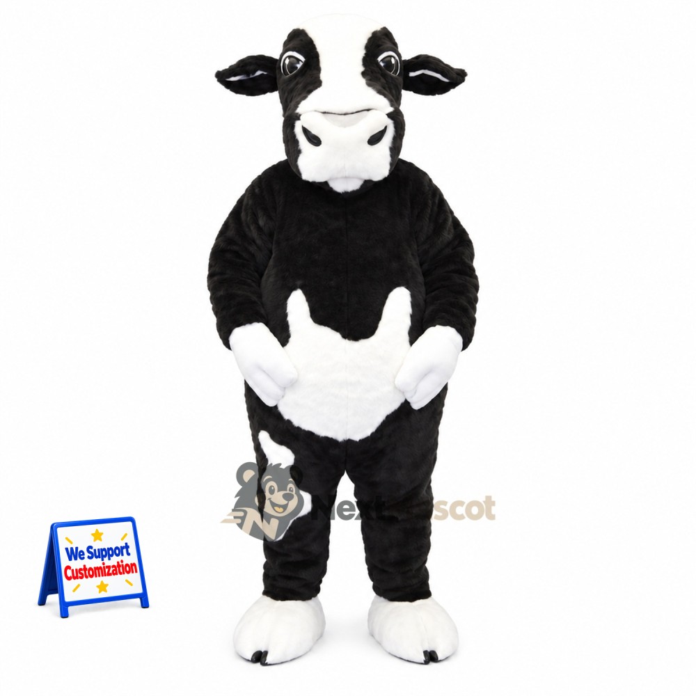 Cow Mascot Costume - Black and White for Community Events Cow Mascot Costume - Black and White for Community Events