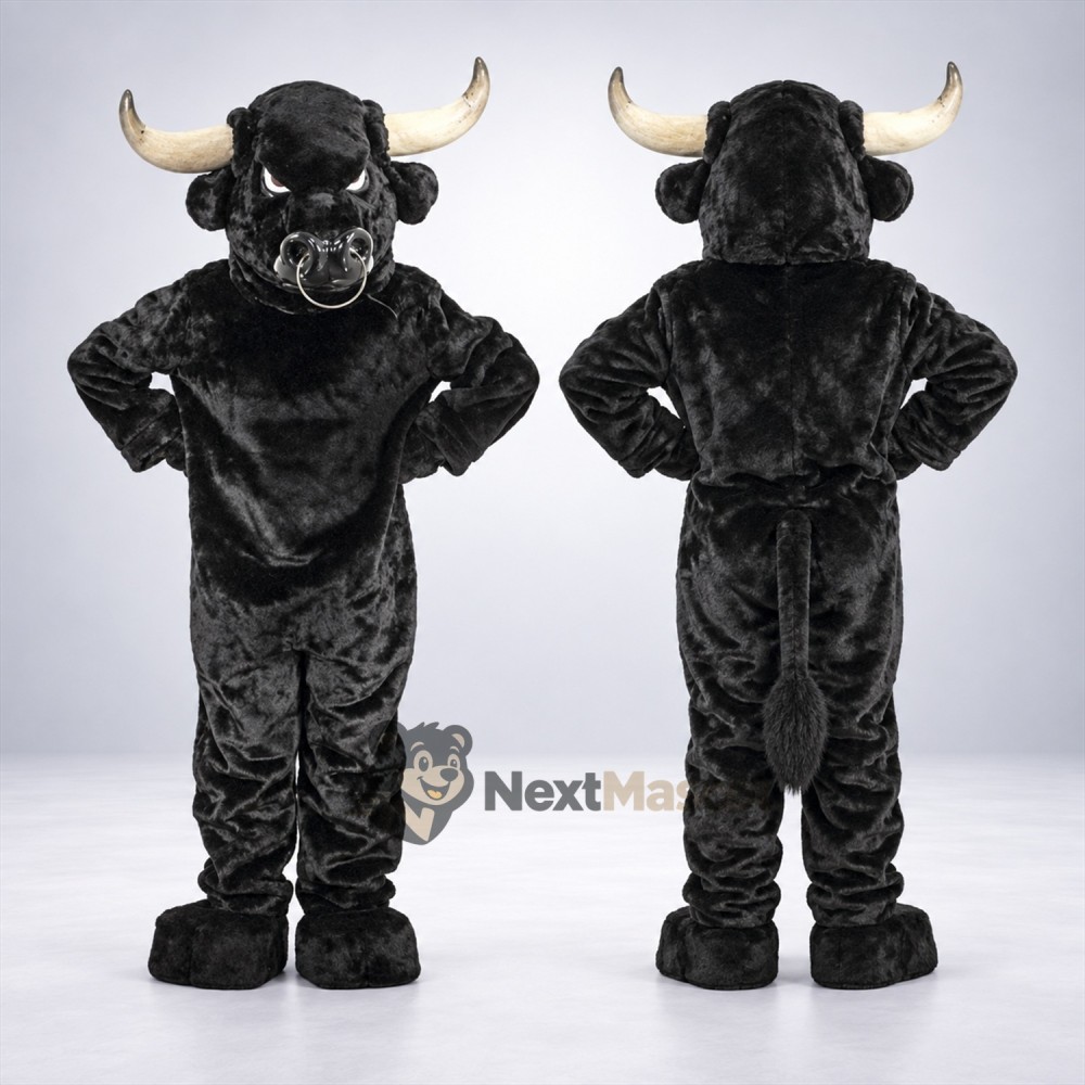Bull Mascot Costume - Black for Birthday Parties Bull Mascot Costume - Black for Birthday Parties