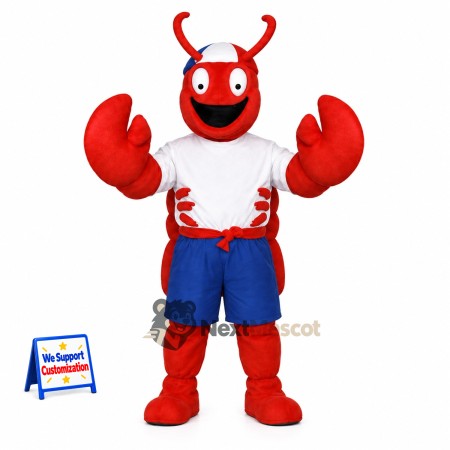 Lobster Mascot Costume - Blue Shorts Lobster Mascot Costume - Blue Shorts