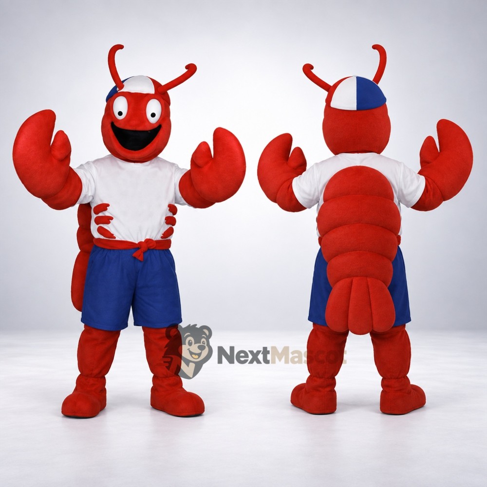 Lobster Mascot Costume - Blue Shorts Lobster Mascot Costume - Blue Shorts