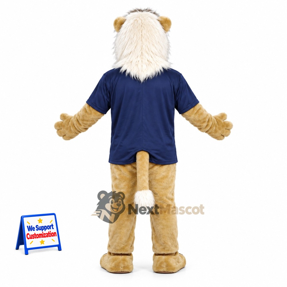 Lion Mascot Costume - Blue Shirt for Parades Lion Mascot Costume - Blue Shirt for Parades