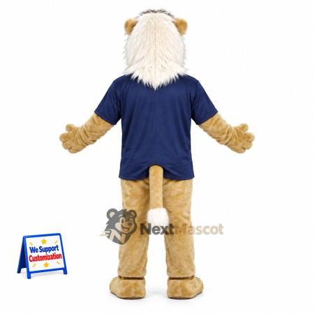 Lion Mascot Costume - Blue Shirt for Parades Lion Mascot Costume - Blue Shirt for Parades