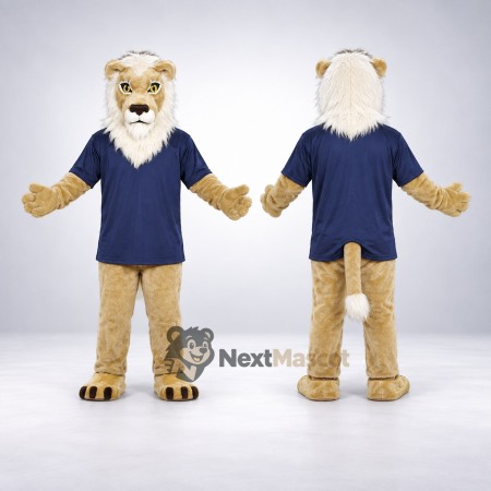 Lion Mascot Costume - Blue Shirt for Parades Lion Mascot Costume - Blue Shirt for Parades