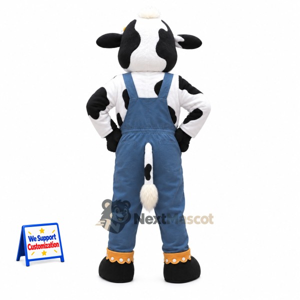 Cow Mascot Costume - Blue Overalls for Community Events Cow Mascot Costume - Blue Overalls for Community Events