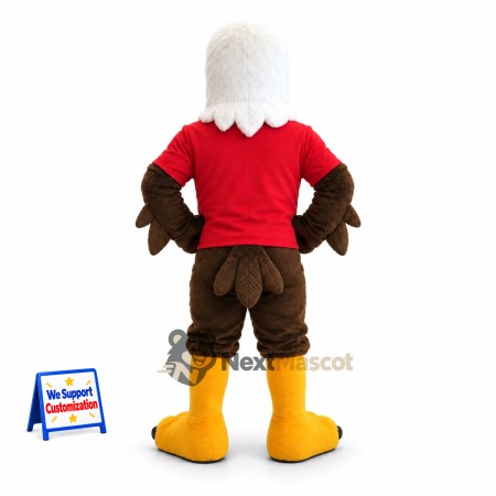 Bald Eagle Mascot Costume - Red Shirt for Community Events Bald Eagle Mascot Costume - Red Shirt for Community Events