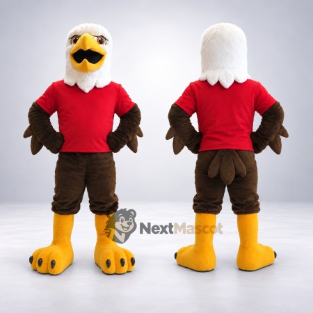 Bald Eagle Mascot Costume - Red Shirt for Community Events Bald Eagle Mascot Costume - Red Shirt for Community Events