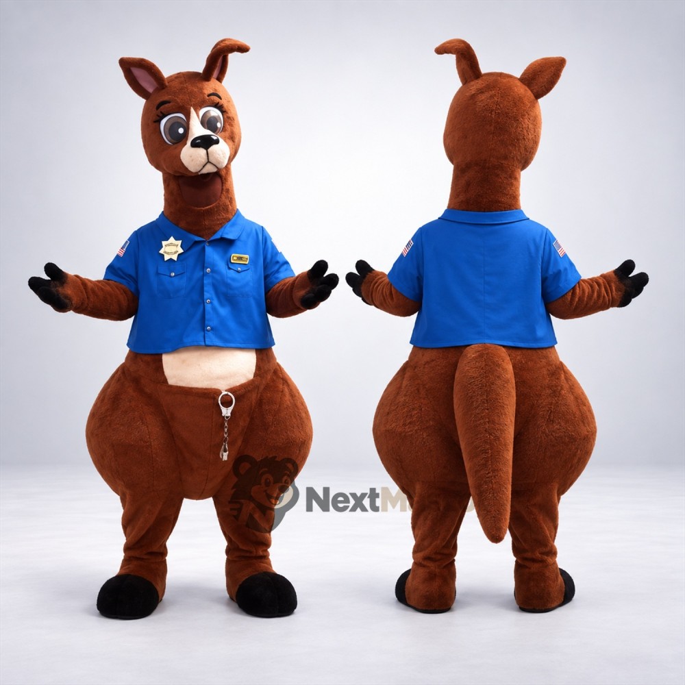 Kangaroo Mascot Costume - Blue Shirt Kangaroo Mascot Costume - Blue Shirt