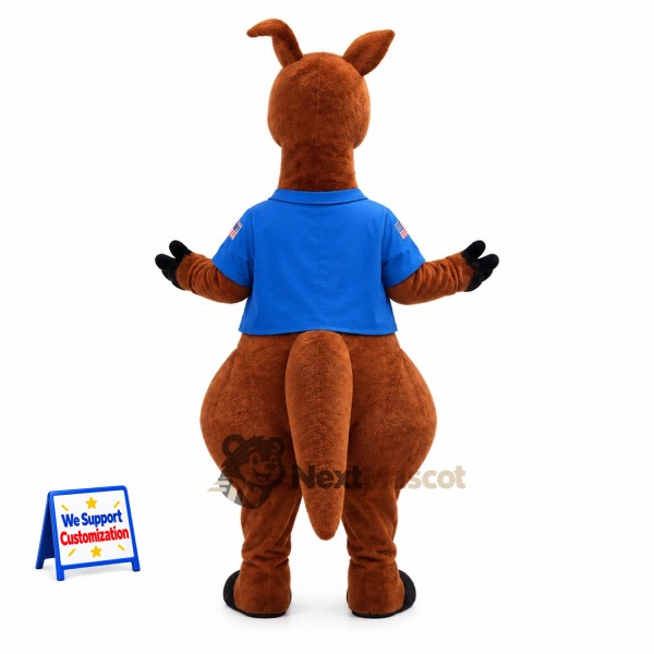 Kangaroo Mascot Costume - Blue Shirt Kangaroo Mascot Costume - Blue Shirt