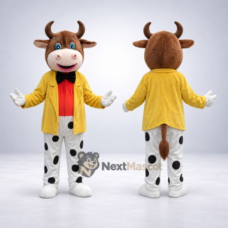 Cow Mascot Costume - Yellow Jacket Cow Mascot Costume - Yellow Jacket