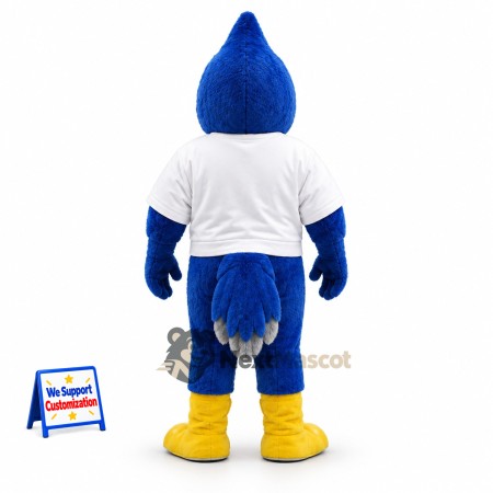 Blue Jay Mascot Costume - White Shirt for Festivals Blue Jay Mascot Costume - White Shirt for Festivals