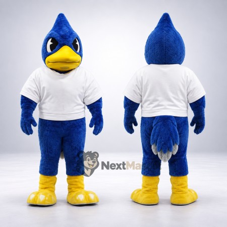 Blue Jay Mascot Costume - White Shirt for Festivals Blue Jay Mascot Costume - White Shirt for Festivals