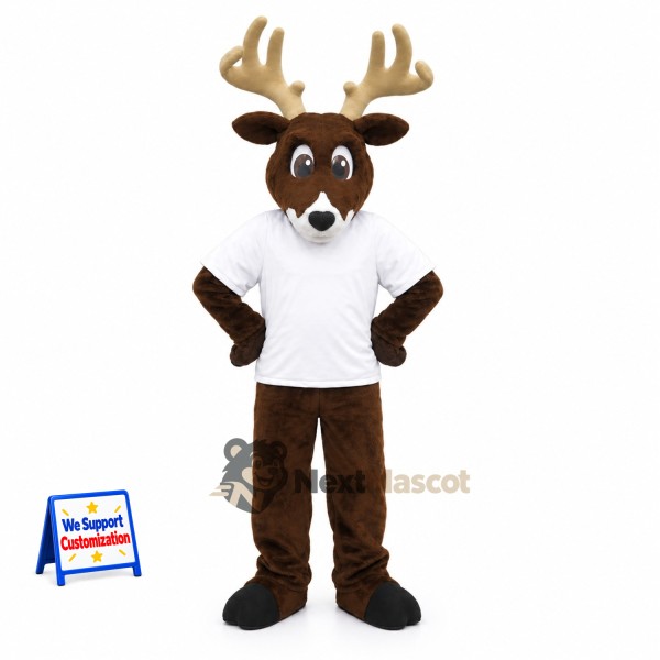 Deer Mascot Costume - White Shirt for Parades